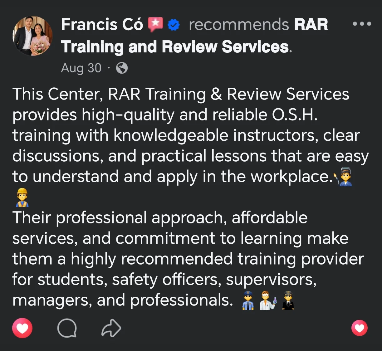 Review from Francis Có