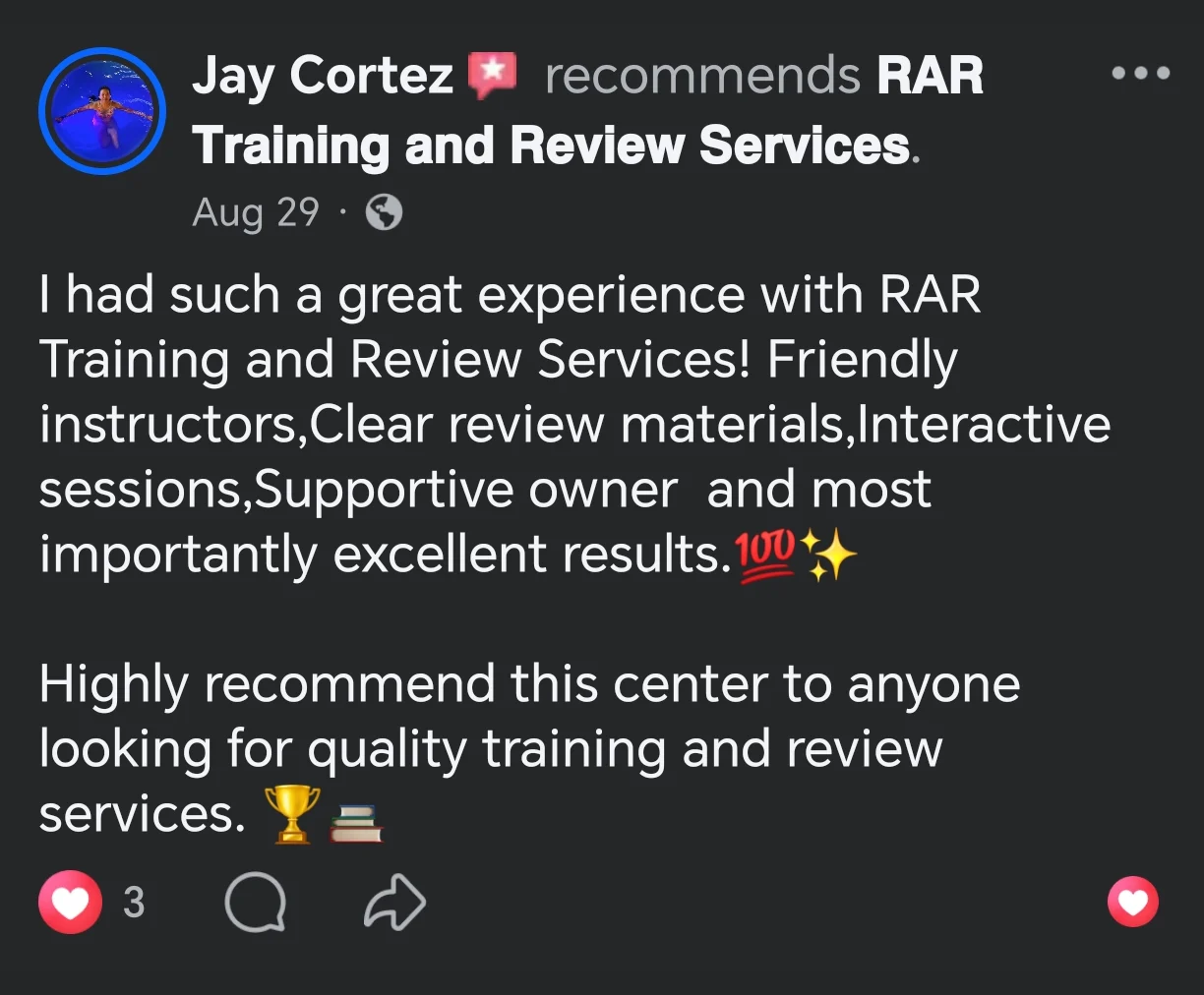 Review from Jay Cortez